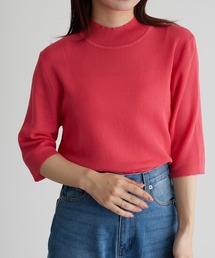 ひんやり!ハイネック5分袖サマーニット