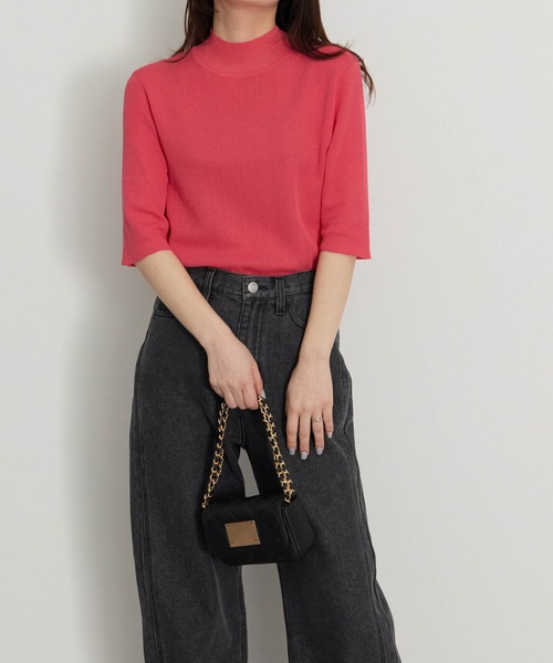 【1度着用のみ美品】 エブール 近年モデル ニット 5分丈 半袖 カシミヤ 1度着用のみ美品】 エブール 近年モデル ニット 5分丈 半袖