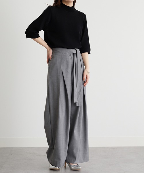 新品未着用　THE ROW　５分袖ニット　Ｌ　イタリア製 高レビュー/洗える/S-LL】季節の変わり目から活躍 多機能 5分袖