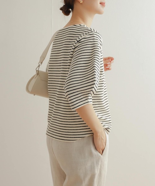 URBAN RESEARCH DOORS（アーバンリサーチドアーズ）の「ランタンスリーブボーダーTシャツ（Tシャツ/カットソー・レディース・ホワイト系その他/ブラック系その他・MEDIUM）」の20枚目の写真