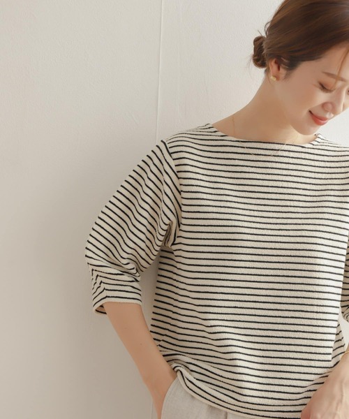 URBAN RESEARCH DOORS（アーバンリサーチドアーズ）の「ランタンスリーブボーダーTシャツ（Tシャツ/カットソー・レディース・ホワイト系その他/ブラック系その他・MEDIUM）」の14枚目の写真