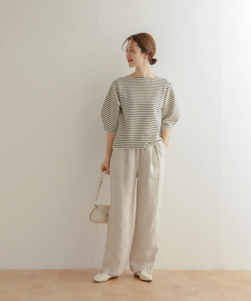 URBAN RESEARCH DOORS（アーバンリサーチドアーズ）の「ランタンスリーブボーダーTシャツ（Tシャツ/カットソー・レディース・ホワイト系その他/ブラック系その他・MEDIUM）」の16枚目の写真