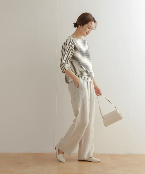 URBAN RESEARCH DOORS（アーバンリサーチドアーズ）の「ランタンスリーブボーダーTシャツ（Tシャツ/カットソー・レディース・ホワイト系その他/ブラック系その他・MEDIUM）」の18枚目の写真