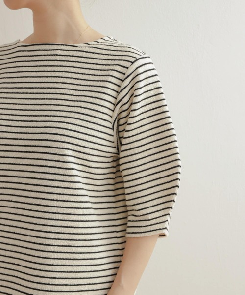 URBAN RESEARCH DOORS（アーバンリサーチドアーズ）の「ランタンスリーブボーダーTシャツ（Tシャツ/カットソー・レディース・ホワイト系その他/ブラック系その他・MEDIUM）」の11枚目の写真