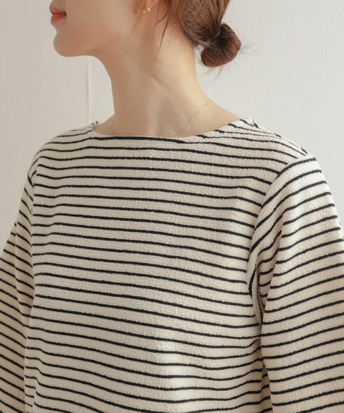 URBAN RESEARCH DOORS（アーバンリサーチドアーズ）の「ランタンスリーブボーダーTシャツ（Tシャツ/カットソー・レディース・ホワイト系その他/ブラック系その他・MEDIUM）」の12枚目の写真