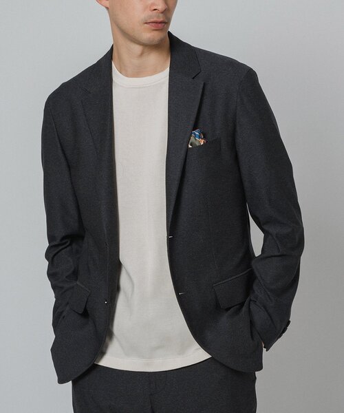 EDIFICE(エディフィス)の「”ストレッチ機能”ドライ バスケット 2Bジャケット【セットアップ着用可】(セットアップ・メンズ・ベージュ/ネイビー/ブラック・X-LARGE/LARGE/MEDIUM/SMALL)」の2枚目の写真