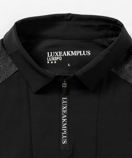LUXEAKMPLUS(リュクスエイケイエムプラス)の「LUXEAKMPLUS(リュクスエイケイエムプラス)ゴルフ 配色ハーフジップ半袖ポロシャツ(ポロシャツ・メンズ・ホワイト/ブラック・S/M/L/XL/XXL)」の3枚目の写真