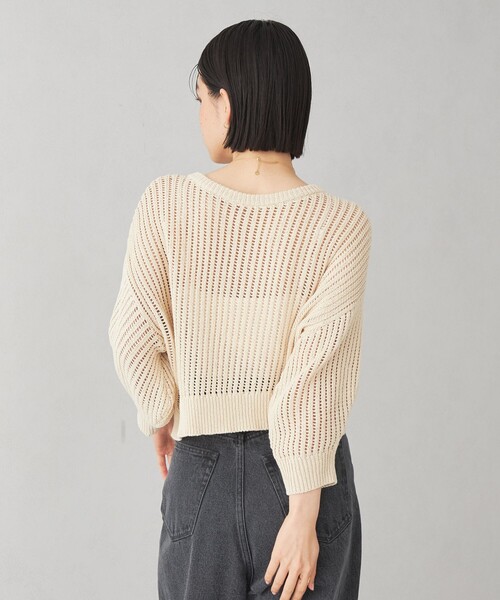 EMMEL REFINES(エメルリファインズ)の「<EMMEL REFINES>EM 2WAY リボン ドロップショルダー ニット(ニット/セーター・レディース・ナチュラル/ネイビー・FREE)」の11枚目の写真