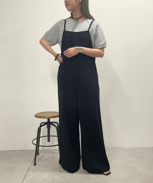 omekashi Vギャザーキャミサロペット　38 ブラック　新品未使用 Vギャザーキャミサロペット | Omekashi(オメカシ)レディース