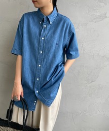 [GYMPHLEX/ジムフレックス] ボタンダウン ショートスリーブシャツ(デニム)