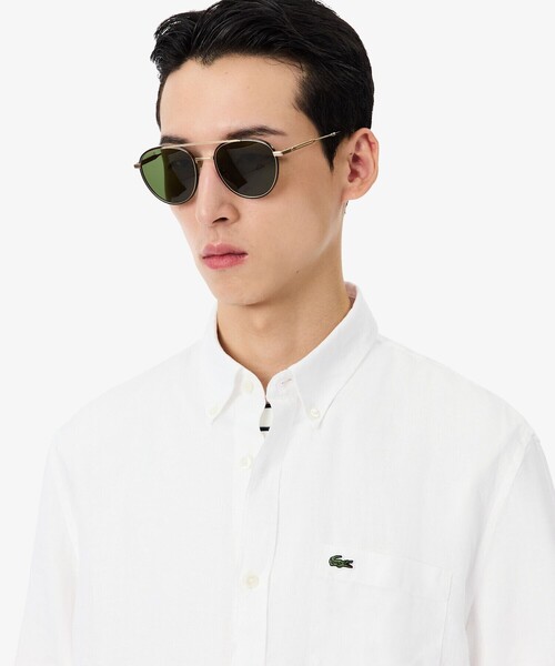 LACOSTE(ラコステ)の「リネンボタンダウン長袖シャツ(シャツ/ブラウス・メンズ・ホワイト/ライトブルー/ネイビー・41/40/39/38)」の10枚目の写真