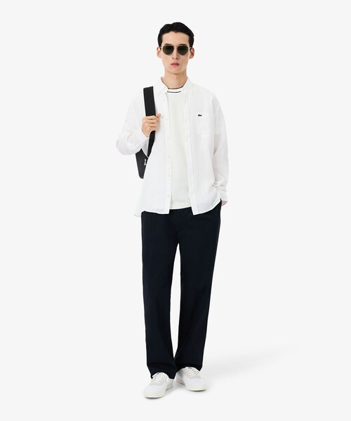 LACOSTE(ラコステ)の「リネンボタンダウン長袖シャツ(シャツ/ブラウス・メンズ・ホワイト/ライトブルー/ネイビー・41/40/39/38)」の15枚目の写真