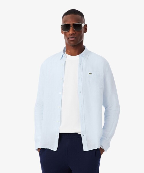 LACOSTE(ラコステ)の「リネンボタンダウン長袖シャツ(シャツ/ブラウス・メンズ・ホワイト/ライトブルー/ネイビー・41/40/39/38)」の20枚目の写真