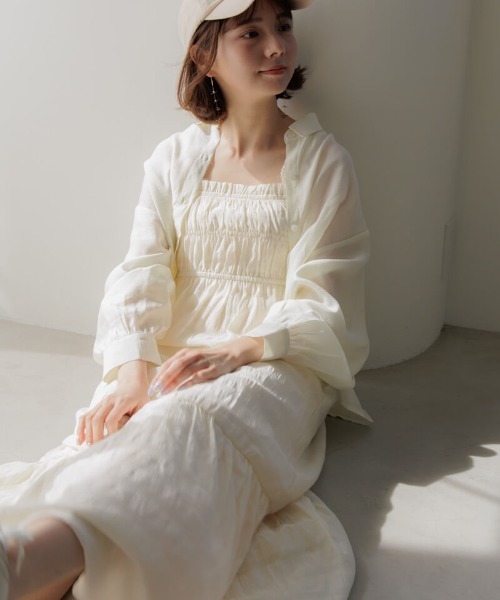 flower(フラワー)の「サイドリボンワンピース(ワンピース・レディース・アイボリー/ミント/ブルー/ライトブルー・FREE)」の5枚目の写真