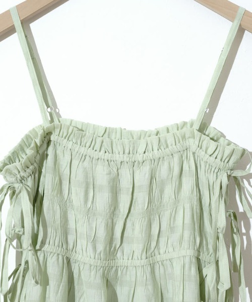 ［完売中］flower サイドリボンワンピース　ブルー 20%OFF】side ribbon onepiece～ｻｲﾄﾞﾘﾎﾞﾝﾜﾝﾋﾟｰｽ | flower