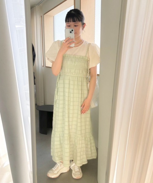 flower(フラワー)の「サイドリボンワンピース(ワンピース・レディース・アイボリー/ミント/ブルー/ライトブルー・FREE)」の10枚目の写真