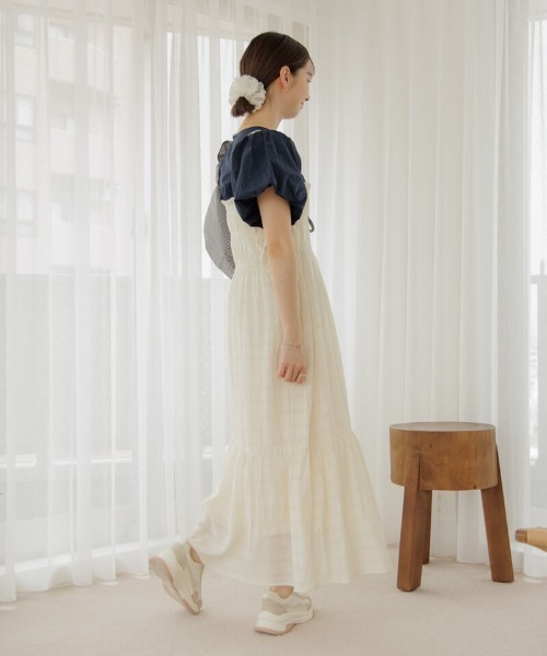 ［完売中］flower サイドリボンワンピース　ブルー 20%OFF】side ribbon onepiece～ｻｲﾄﾞﾘﾎﾞﾝﾜﾝﾋﾟｰｽ | flower
