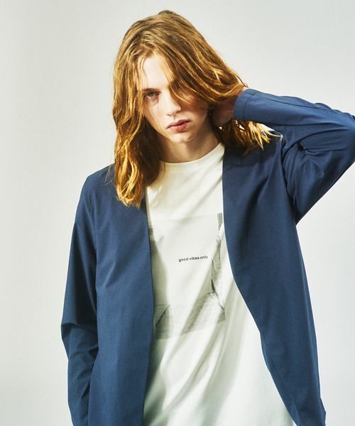 【セール】【AH ABAHOUSE / セットアップ対応】撥水 ストレッチ ノーカラージャケット / サマージャケット（テーラードジャケット）｜AH ABAHOUSE（エーエイチアバハウス）