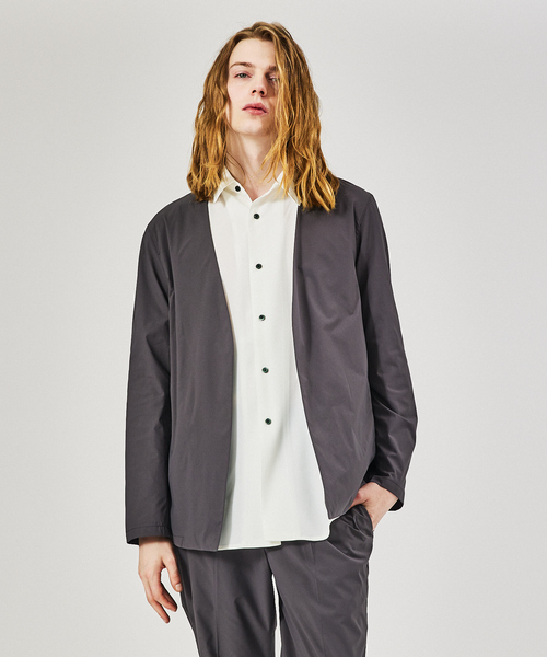 【セール】【AH ABAHOUSE / セットアップ対応】撥水 ストレッチ ノーカラージャケット / サマージャケット（テーラードジャケット）｜AH ABAHOUSE（エーエイチアバハウス）