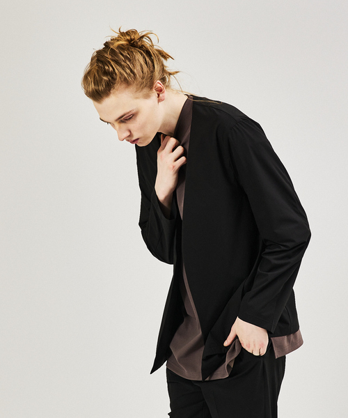 【セール】【AH ABAHOUSE / セットアップ対応】撥水 ストレッチ ノーカラージャケット / サマージャケット（テーラードジャケット）｜AH ABAHOUSE（エーエイチアバハウス）