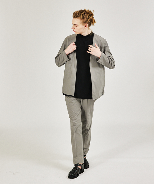 【セール】【AH ABAHOUSE / セットアップ対応】撥水 ストレッチ ノーカラージャケット / サマージャケット（テーラードジャケット）｜AH ABAHOUSE（エーエイチアバハウス）