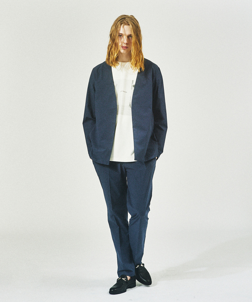 【セール】【AH ABAHOUSE / セットアップ対応】撥水 ストレッチ ノーカラージャケット / サマージャケット（テーラードジャケット）｜AH ABAHOUSE（エーエイチアバハウス）