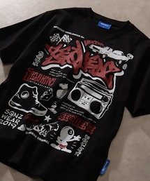 【SEQUENZ/シークエンズ】HAPPY HOUR S/S TEE / グラフィックデザイン クルーネック半袖Tシャツ