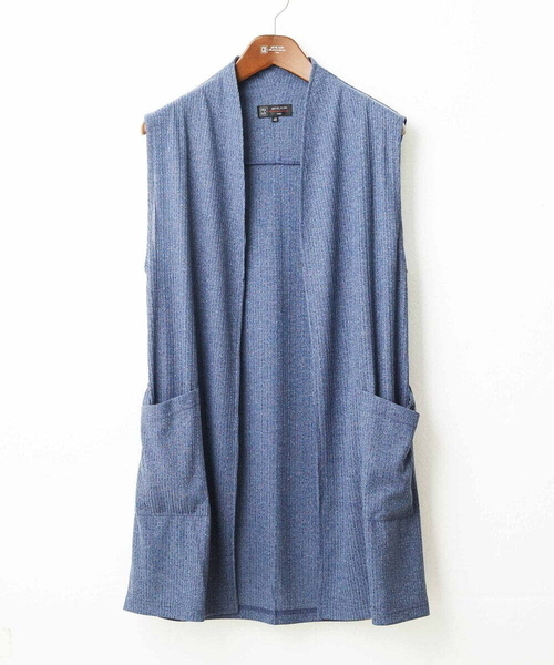 MK MICHEL KLEIN HOMME (エムケーミッシェルクランオム)の「ベスト / ドライメランジテレコ(カーディガン/ボレロ・メンズ・ブラック/ブルー/グレー・48/46)」の4枚目の写真