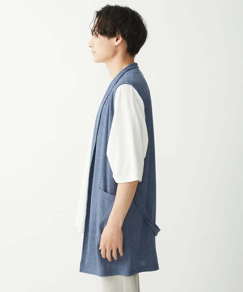 MK MICHEL KLEIN HOMME (エムケーミッシェルクランオム)の「ベスト / ドライメランジテレコ(カーディガン/ボレロ・メンズ・ブラック/ブルー/グレー・48/46)」の10枚目の写真