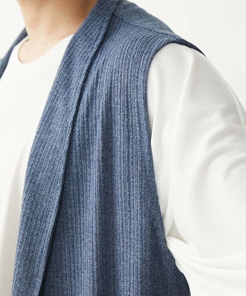 MK MICHEL KLEIN HOMME (エムケーミッシェルクランオム)の「ベスト / ドライメランジテレコ(カーディガン/ボレロ・メンズ・ブラック/ブルー/グレー・48/46)」の14枚目の写真
