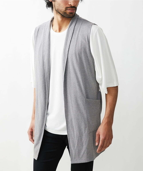 MK MICHEL KLEIN HOMME (エムケーミッシェルクランオム)の「ベスト / ドライメランジテレコ(カーディガン/ボレロ・メンズ・ブラック/ブルー/グレー・48/46)」の18枚目の写真