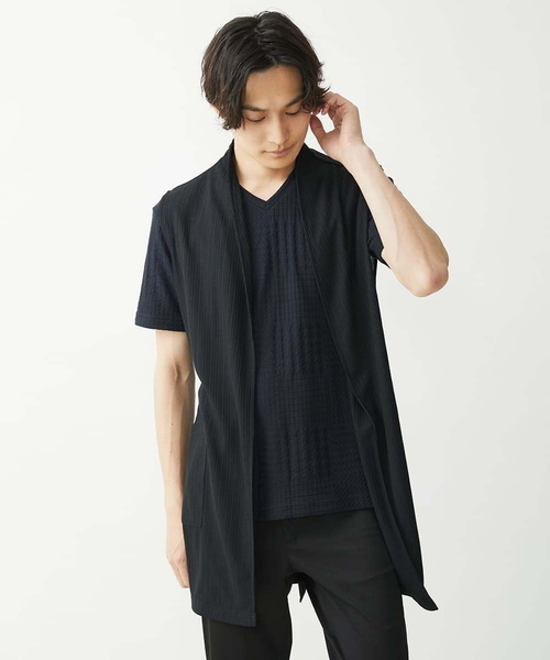 MK MICHEL KLEIN HOMME (エムケーミッシェルクランオム)の「ベスト / ドライメランジテレコ(カーディガン/ボレロ・メンズ・ブラック/ブルー/グレー・48/46)」の20枚目の写真