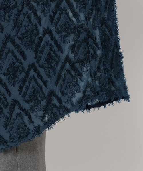 HARE（ハレ）の「シアーシャギージャガードシャツ(HARE)（シャツ/ブラウス・メンズ・ブルー/ブラック/ホワイト・FREE）」の19枚目の写真