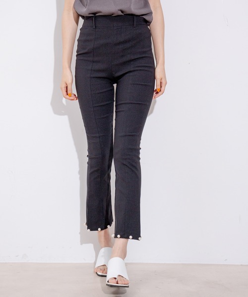 Jayro(ジャイロ)の「裾パールストレッチパンツ(その他パンツ・レディース・ブラック/サックスブルー/ブルー・M)」の2枚目の写真