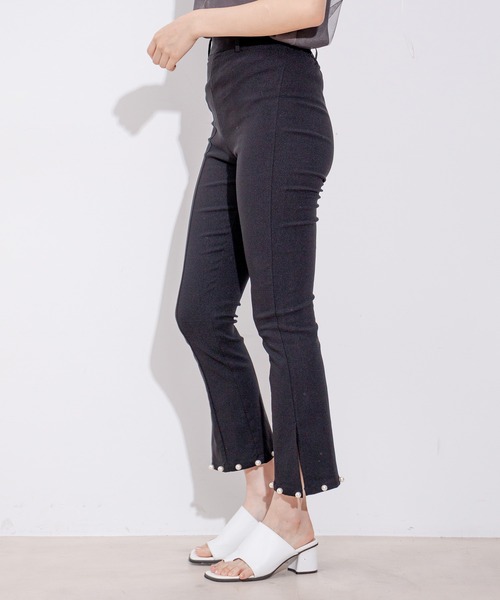 Jayro(ジャイロ)の「裾パールストレッチパンツ(その他パンツ・レディース・ブラック/サックスブルー/ブルー・M)」の7枚目の写真