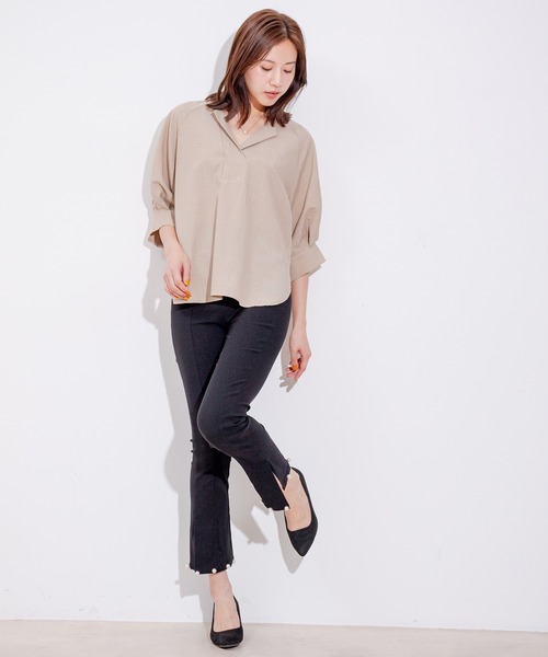 Jayro(ジャイロ)の「裾パールストレッチパンツ(その他パンツ・レディース・ブラック/サックスブルー/ブルー・M)」の10枚目の写真