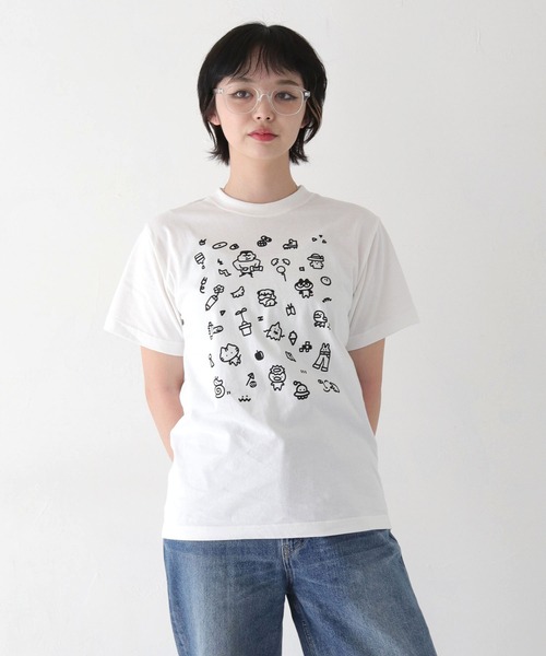 UNIT CHEST(ユニットチェスト)の「【UNIT CHEST】unique unisex T-shirt おちゃのPOP by おちゃ(Tシャツ/カットソー・メンズ・ホワイト×ブラック/ブラック/ホワイト系その他・S/L/M)」の4枚目の写真