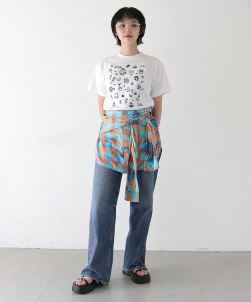 UNIT CHEST(ユニットチェスト)の「【UNIT CHEST】unique unisex T-shirt おちゃのPOP by おちゃ(Tシャツ/カットソー・メンズ・ホワイト×ブラック/ブラック/ホワイト系その他・S/L/M)」の6枚目の写真
