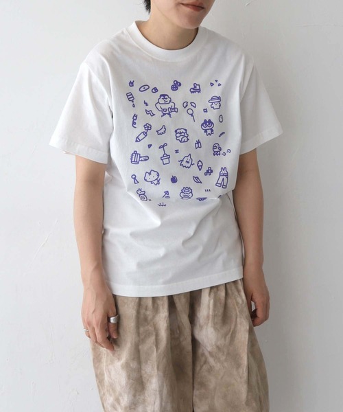 UNIT CHEST(ユニットチェスト)の「【UNIT CHEST】unique unisex T-shirt おちゃのPOP by おちゃ(Tシャツ/カットソー・メンズ・ホワイト×ブラック/ブラック/ホワイト系その他・S/L/M)」の9枚目の写真