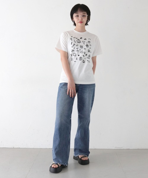 UNIT CHEST(ユニットチェスト)の「【UNIT CHEST】unique unisex T-shirt おちゃのPOP by おちゃ(Tシャツ/カットソー・メンズ・ホワイト×ブラック/ブラック/ホワイト系その他・S/L/M)」の5枚目の写真
