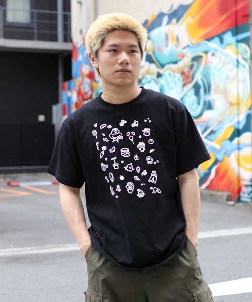 UNIT CHEST(ユニットチェスト)の「【UNIT CHEST】unique unisex T-shirt おちゃのPOP by おちゃ(Tシャツ/カットソー・メンズ・ホワイト×ブラック/ブラック/ホワイト系その他・S/L/M)」の12枚目の写真