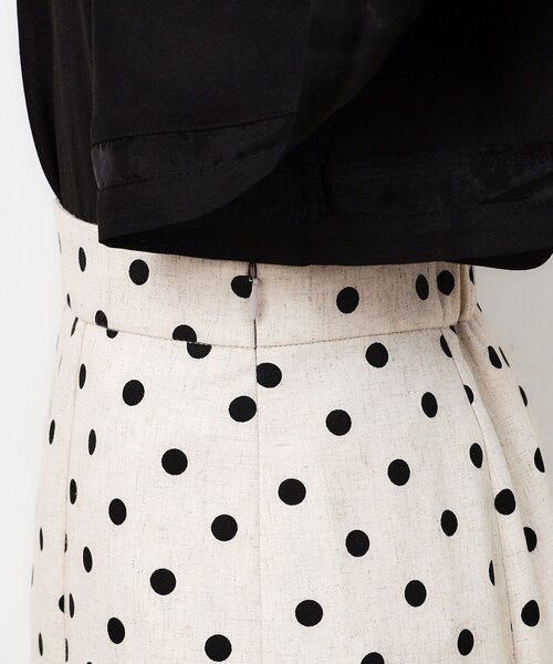 OPAQUE.CLIP（オペークドットクリップ）の「◆ドットプリント 麻混ストレッチナロースカート【洗濯機洗い可】（スカート・レディース・ベージュ系その他3/ブラック系・40/38/36）」の7枚目の写真