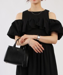 1chaku. | ボリュームフリルカットアウトワンピース(ワンピース)