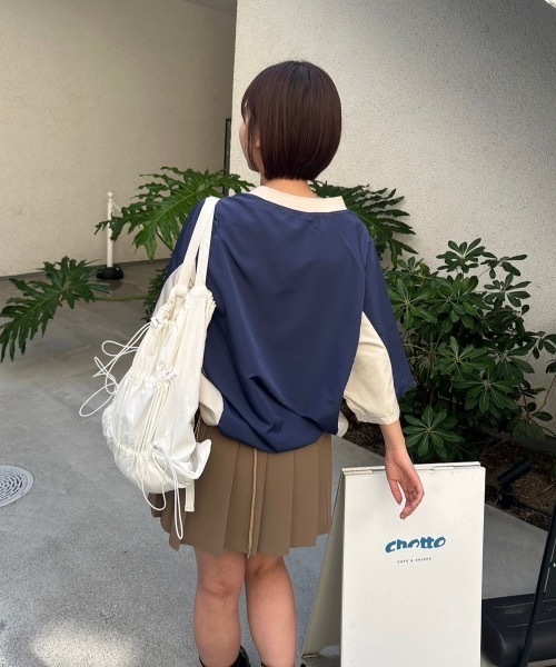 nemne store(ネンネストア)の「半袖ゲームナイロンシャツ(シャツ/ブラウス・レディース・ネイビー/ブラック・フリー)」の15枚目の写真