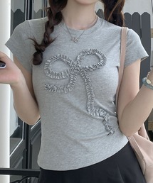 ギャザーリボンミニTシャツ