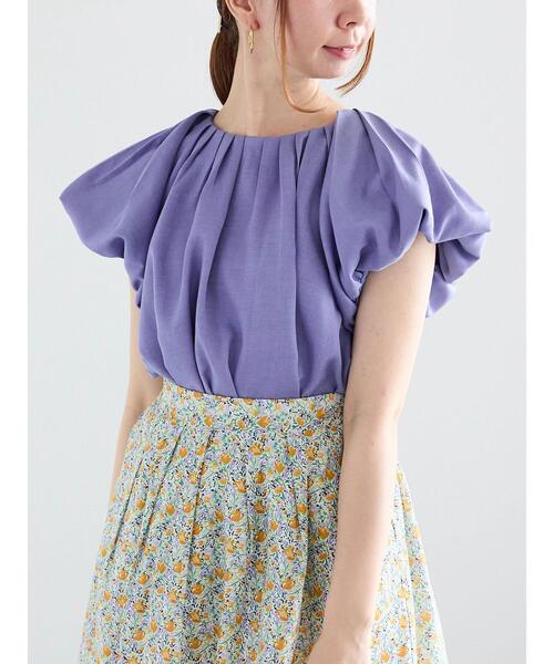 Te chichi(テチチ)の「バルーンフレンチスリーブブラウス(シャツ/ブラウス・レディース・オフホワイト/ブラック/ブルー・F)」の3枚目の写真