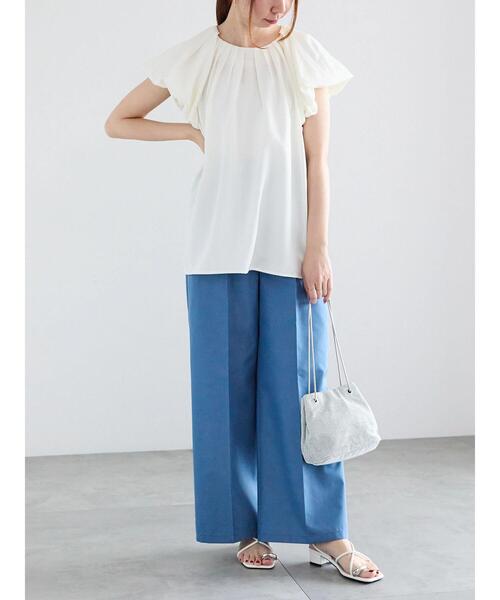 Te chichi(テチチ)の「バルーンフレンチスリーブブラウス(シャツ/ブラウス・レディース・オフホワイト/ブラック/ブルー・F)」の10枚目の写真