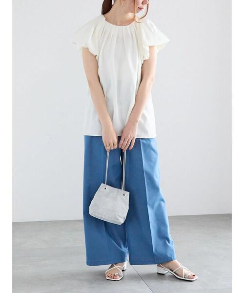 Te chichi(テチチ)の「バルーンフレンチスリーブブラウス(シャツ/ブラウス・レディース・オフホワイト/ブラック/ブルー・F)」の9枚目の写真