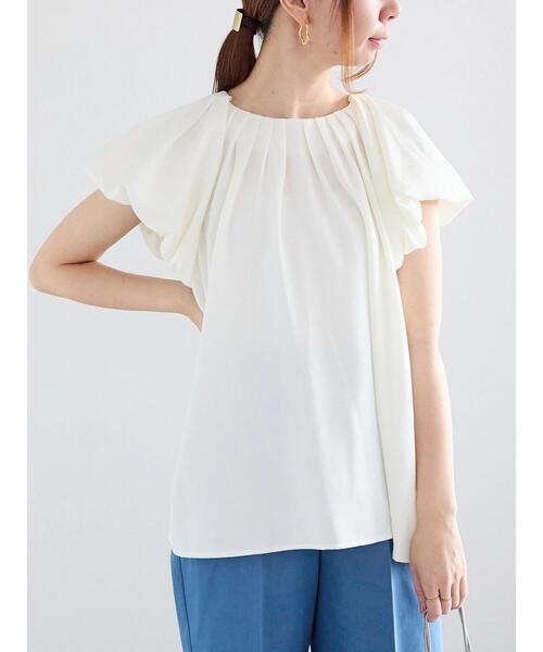 Te chichi(テチチ)の「バルーンフレンチスリーブブラウス(シャツ/ブラウス・レディース・オフホワイト/ブラック/ブルー・F)」の8枚目の写真