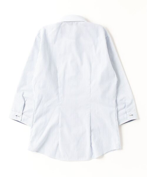 TOKYO SHIRTS(トウキョウシャツ)の「形態安定ノーアイロン ワイド 7分袖ビジネスワイシャツ(ビジネスシャツ・レディース・ブルー・XL/LL/M/L/S)」の6枚目の写真